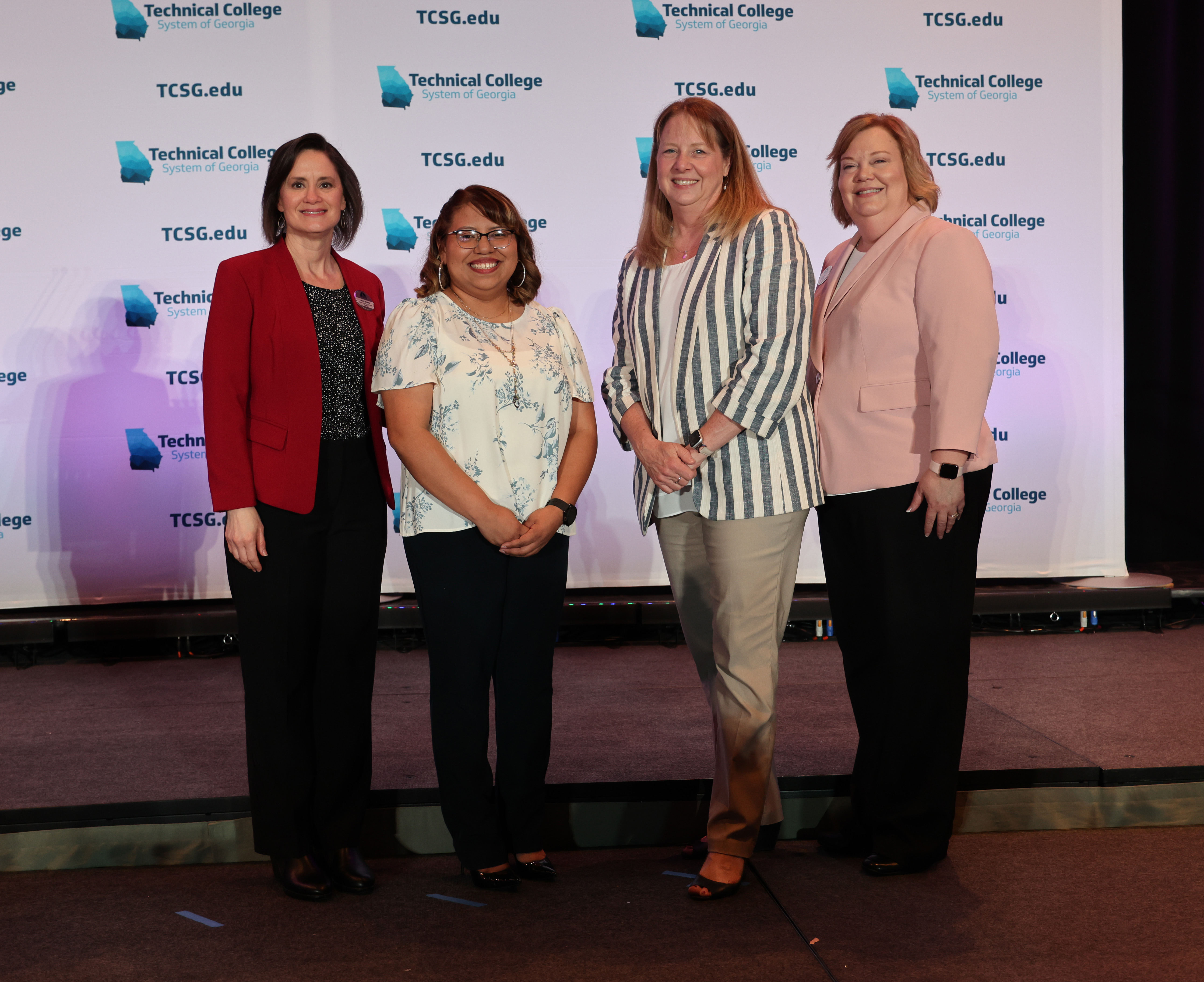 GNTC student Noelia Sargento (second from left) has been named TCSG’s 2025 Adult Education Student of the Year. (From left) Laurie  Brooks, Adult Education Career Services Specialist; Sargento; Heidi Popham, president of GNTC; and Lisa Shaw, vice president of Adult Education at GNTC.