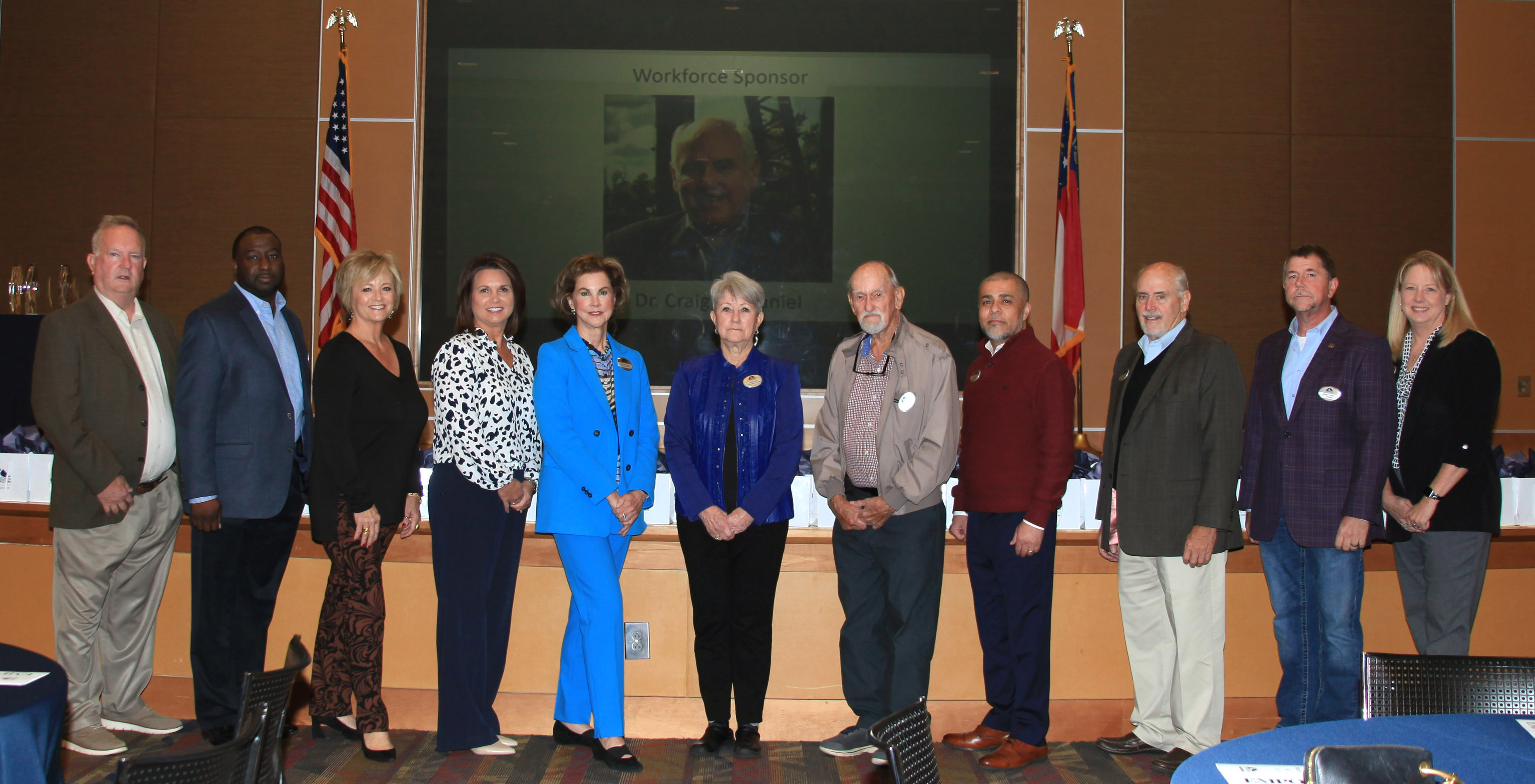 (From left) GNTC Foundation Trustees Paul Meredith, Chattooga County; Luther Ingram, Walker County; Terri Kirby, Whitfield County; Becky Redd, chair, Gordon County; Sherrie Patterson, Murray County; Linda Case, Dade County; Jay LeGrande, Polk County; Zab Mendez, Whitfield County; Dr. Craig McDaniel, treasurer, Floyd County; Steven M. Henry, Catoosa County; and Dr. Heidi Popham, GNTC president. Not pictured are Foundation Trustees Valerie Brown, Whitfield County; Phillip Burkhalter, Floyd County; Amy L. Jackson, vice chair, Catoosa County; Damon Raines, Walker County; and Doris White, Walker County.