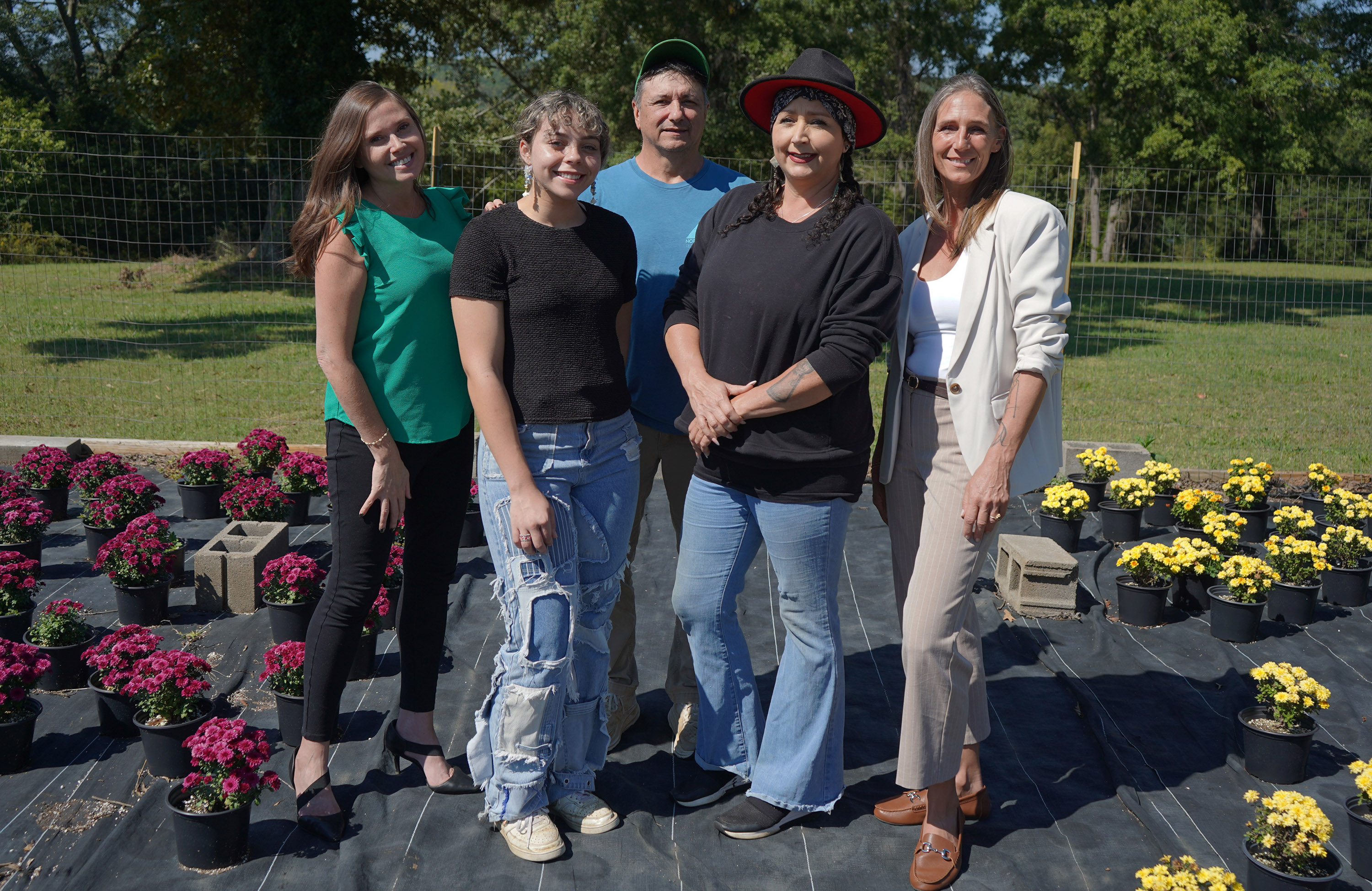 (From left) Brandy Johnson, community outreach coordinator at Rabbit Valley Farmers Market; Shelby Madden, scholarship recipient; Nick Barton, director of the Horticulture program at GNTC, Dana Jenkins, scholarship recipient; and Samantha Leslie, executive director of Rabbit Valley Farmers Market.