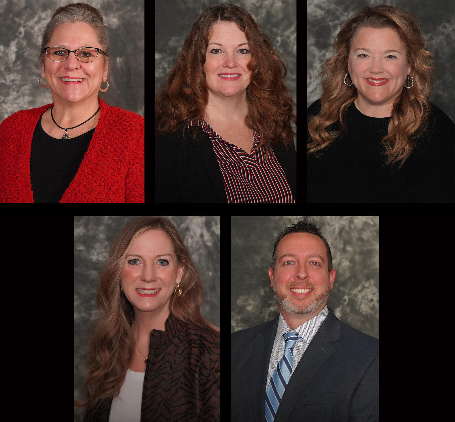 (Left to right, top to bottom) Sonya Alday, Kimberly Carr, Jennifer Dixon, Trevor Roberts and Susan Wheat have been nominated for GNTC’s 2025 Rick Perkins Award.