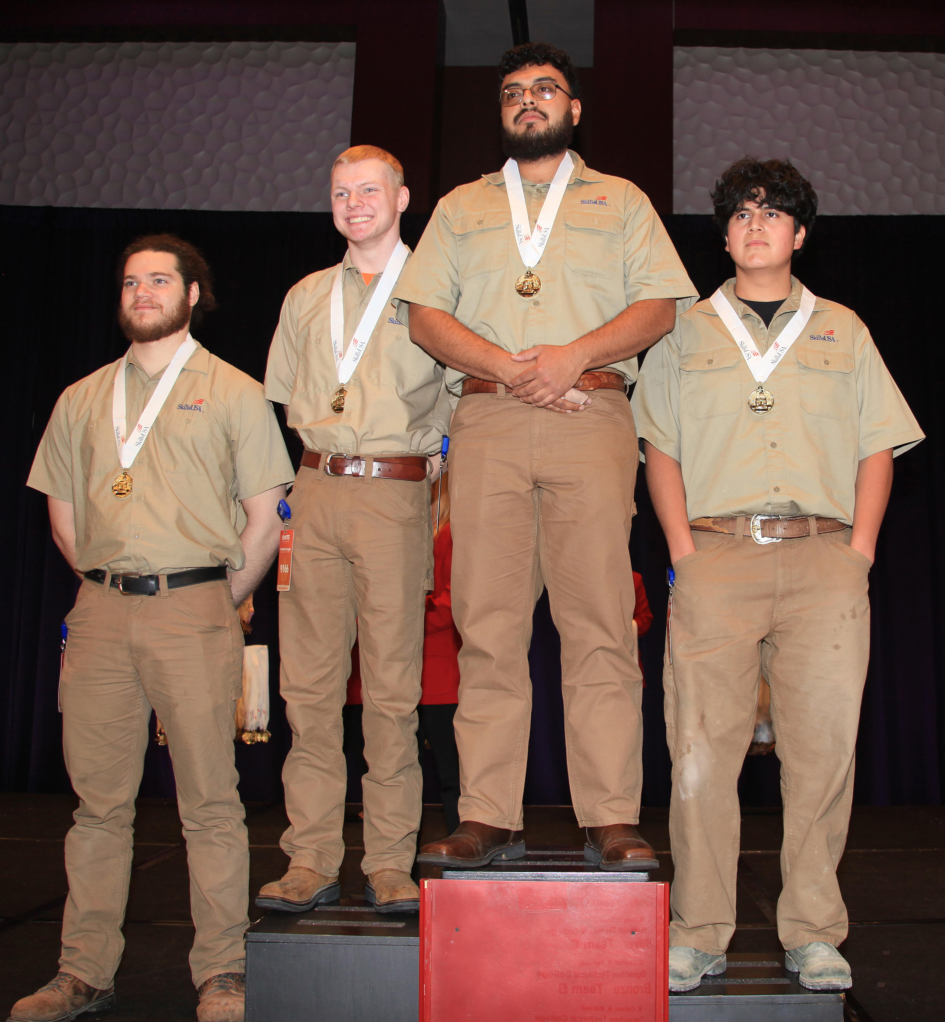 GNTC wins the gold medal in the TeamWorks competition at the 2025 SkillsUSA Georgia State Leadership and Skills Conference in Atlanta. From left, Jackson Woodard, Connor Rowell, Brandon Guzman and Jeffery Fraire will represent GNTC and the State of Georgia at the SkillsUSA National Leadership and Skills Conference national contest June 23-27 in Atlanta.